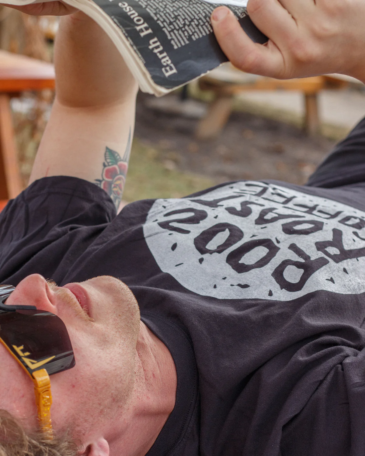 Black RoosRoast Logo T-Shirt - Image 3